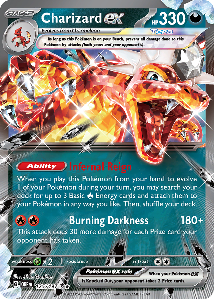 Charizard ex 125/197 Double Rare | Obsidian Flames | Pokemon Card