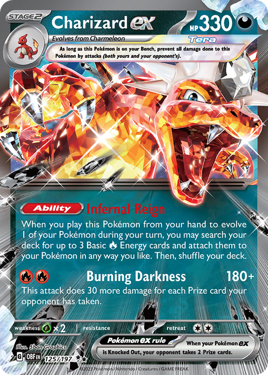 Charizard ex 125/197 Double Rare | Obsidian Flames | Pokemon Card
