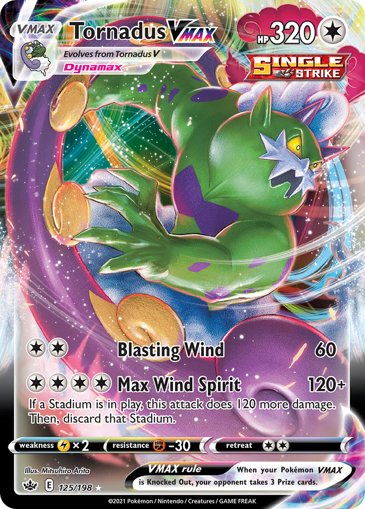 Tornadus VMAX 125/198 Rare Holo VMAX | Chilling Reign | Pokemon Card