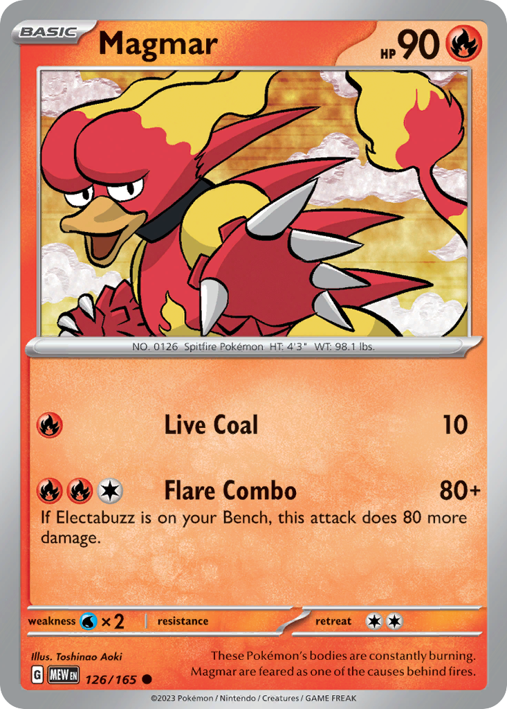 Magmar 126/165 Common | 151 | Pokemon Card