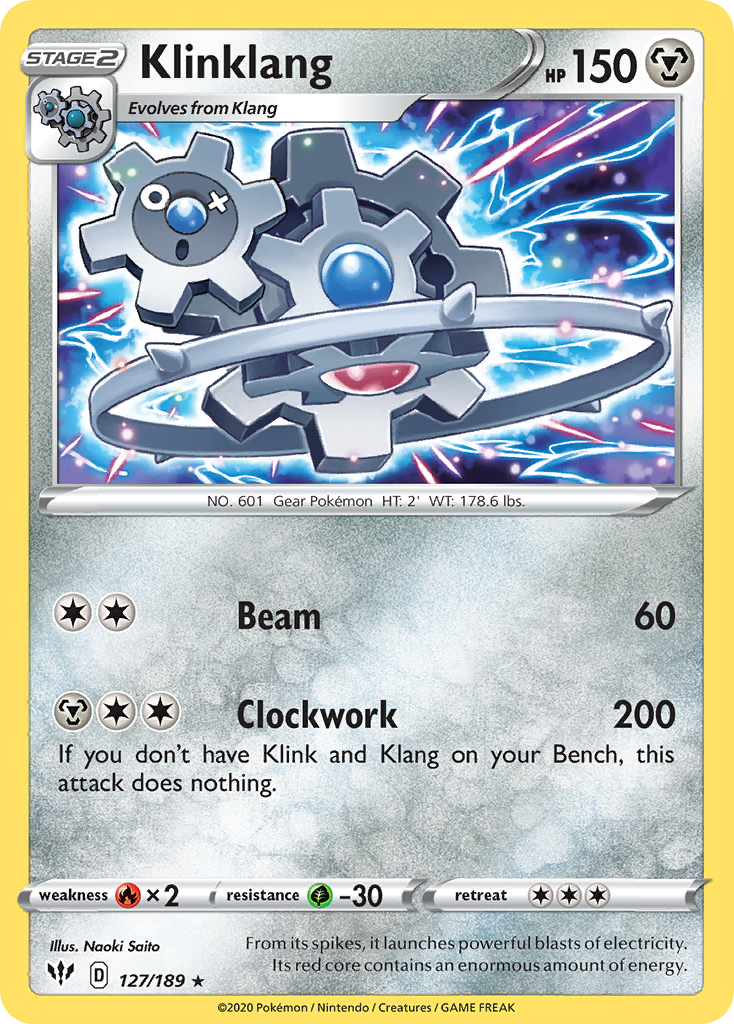 Klinklang 127/189 Rare | Darkness Ablaze | Pokemon Card