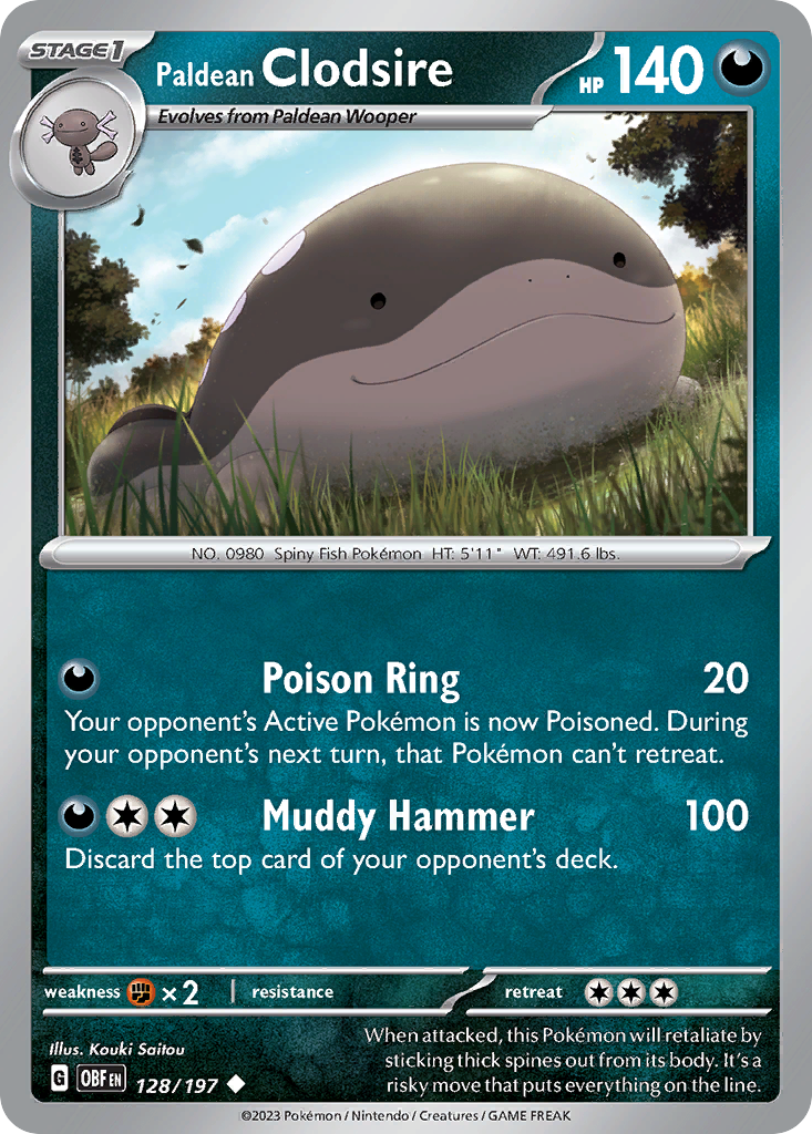 Paldean Clodsire 128/197 Uncommon | Obsidian Flames | Pokemon Card