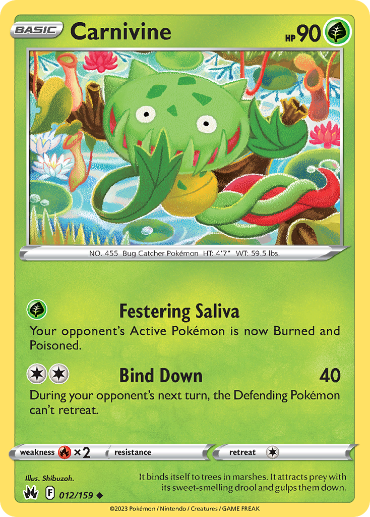 Carnivine 12 159 Uncommon Crown Zenith Pokemon Card Brickheads Collectables