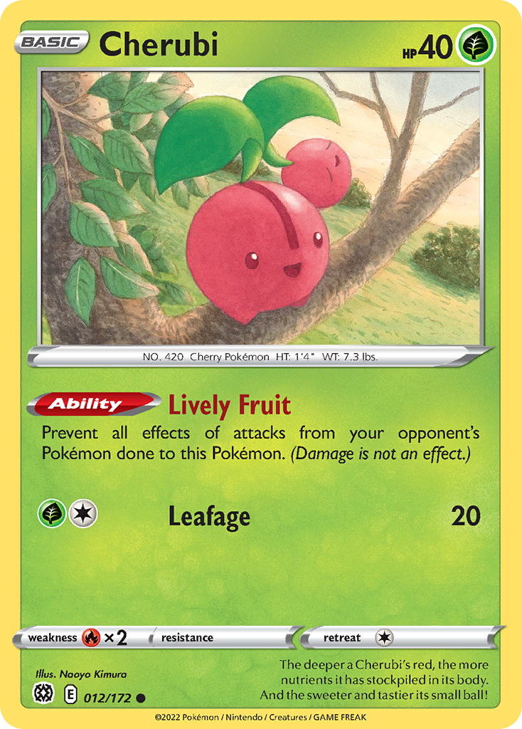 Cherubi 12/172 Common | Brilliant Stars | Pokemon Card