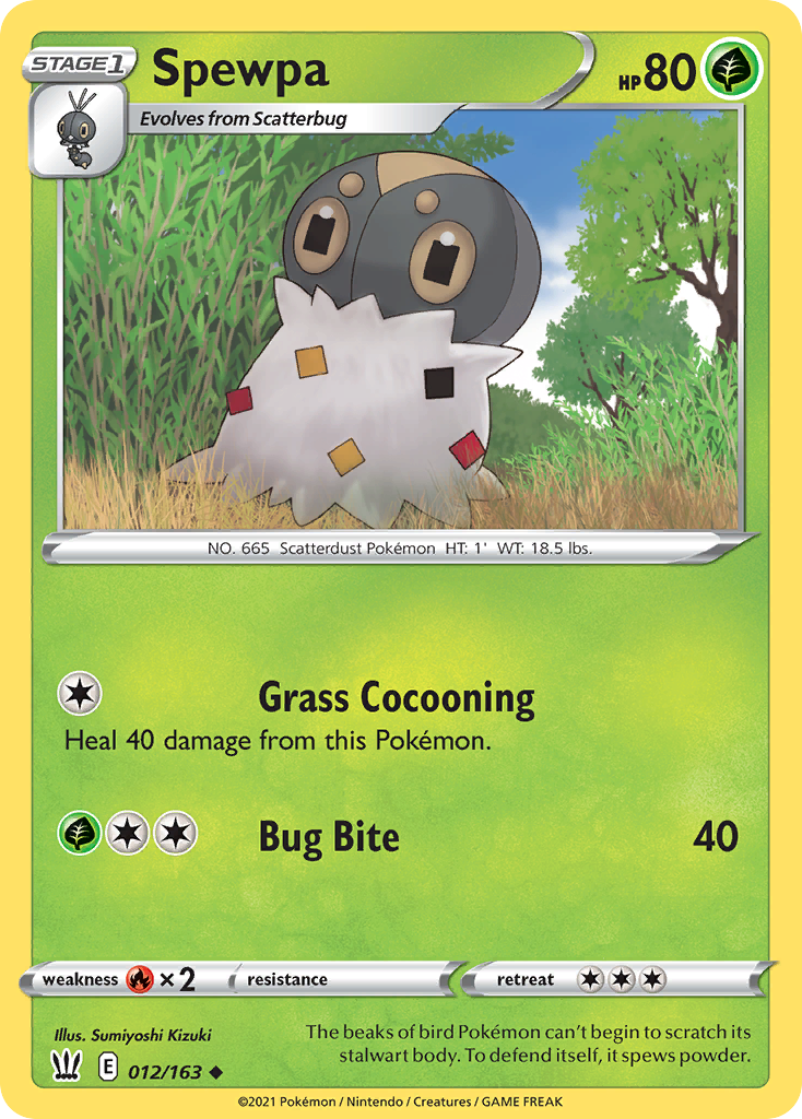Spewpa 12/163 Uncommon | Battle Styles | Pokemon Card