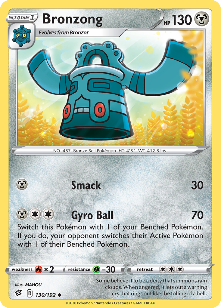 Bronzong 130/192 Uncommon | Rebel Clash | Pokemon Card