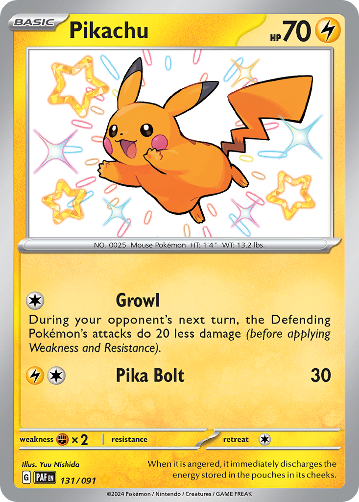 Pikachu 131/91 Shiny Rare | Paldean Fates | Pokemon Card