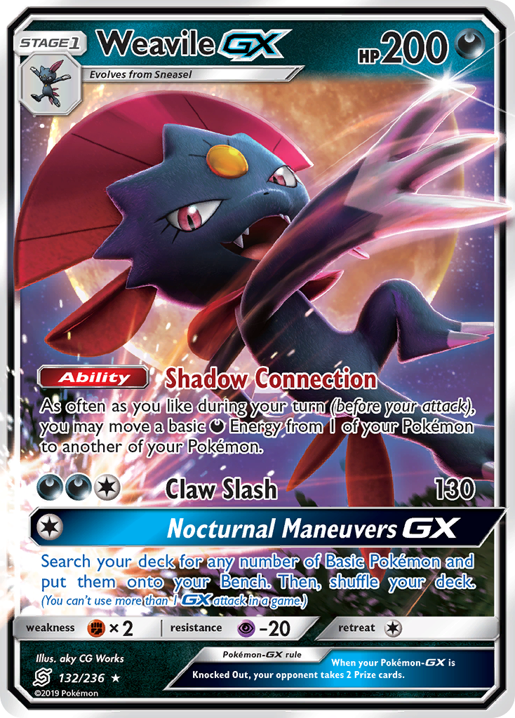 Weavile-GX 132/236 Rare Holo GX | Unified Minds | Pokemon Card