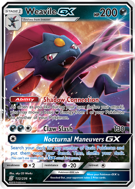 Weavile-GX 132/236 Rare Holo GX | Unified Minds | Pokemon Card