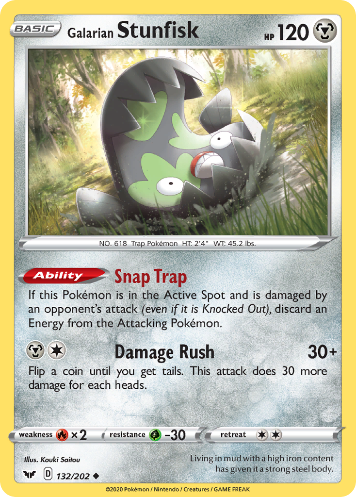 Galarian Stunfisk 132/202 Uncommon | Sword & Shield | Pokemon Card