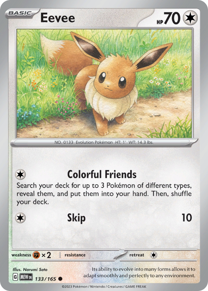 Eevee 133/165 Common | 151 | Pokemon Card – Brickheads