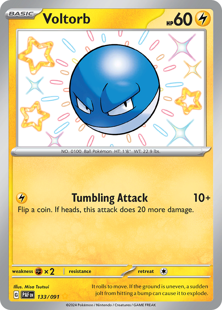 Voltorb 133/91 Shiny Rare | Paldean Fates | Pokemon Card