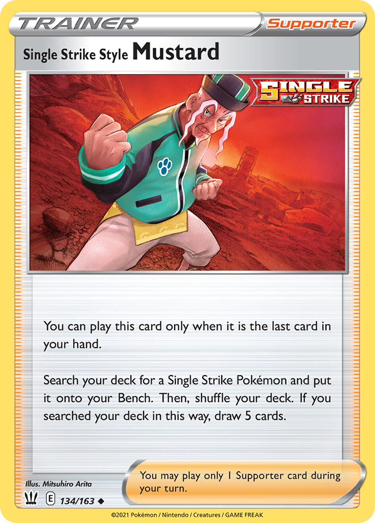 Single Strike Style Mustard 134/163 Uncommon | Battle Styles | Pokemon Card