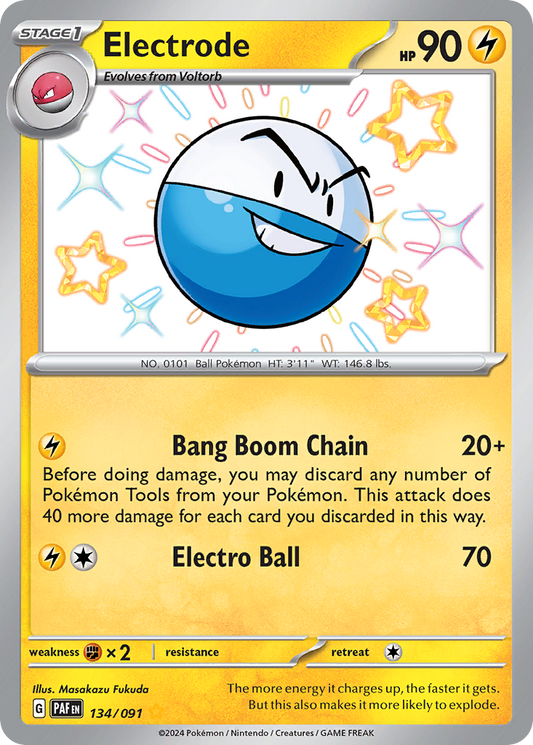 Electrode 134/91 Shiny Rare | Paldean Fates | Pokemon Card