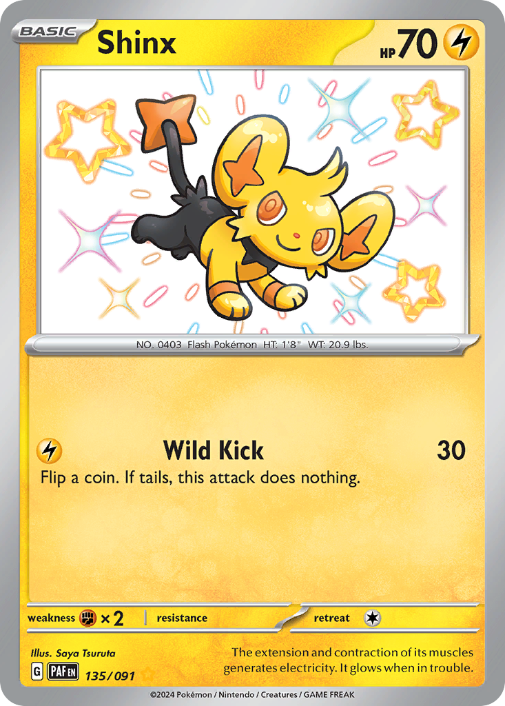 Shinx 135/91 Shiny Rare | Paldean Fates | Pokemon Card