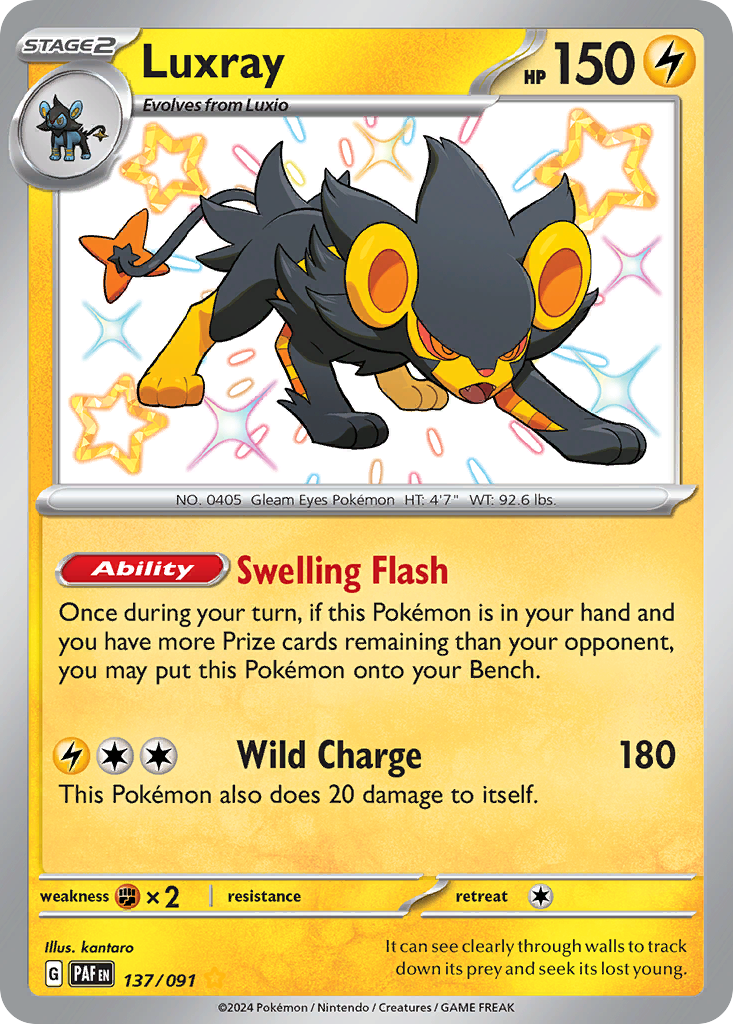 Luxray 137/91 Shiny Rare | Paldean Fates | Pokemon Card