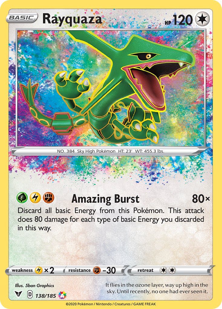 Rayquaza 138/185 Amazing Rare | Vivid Voltage | Pokemon Card