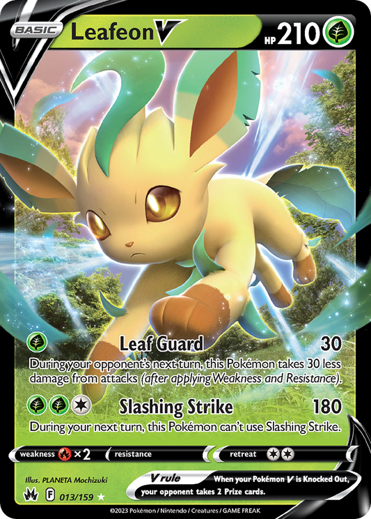 Leafeon V 13/159 Rare Holo V | Crown Zenith | Pokemon Card