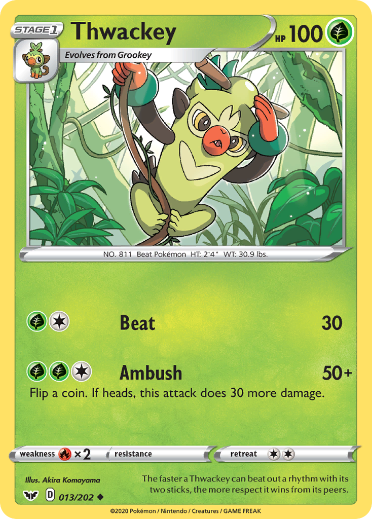 Thwackey 13/202 Uncommon | Sword & Shield | Pokemon Card