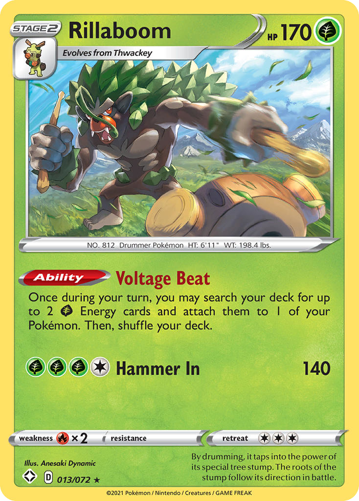 Rillaboom 13/72 Rare Holo | Shining Fates | Pokemon Card