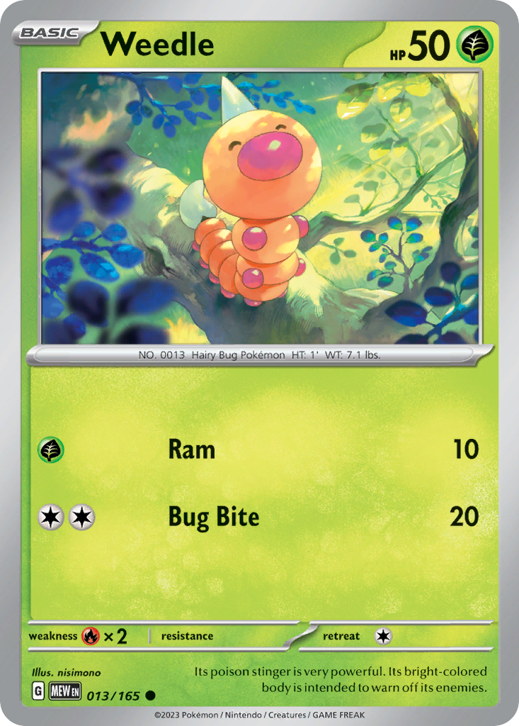 Weedle 13/165 Common | 151 | Pokemon Card – Brickheads Collectables
