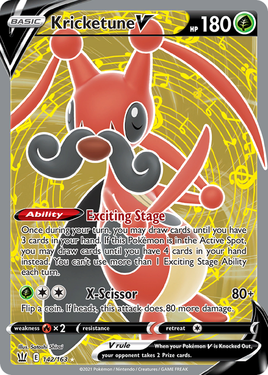 Kricketune V 142/163 Rare Ultra | Battle Styles | Pokemon Card