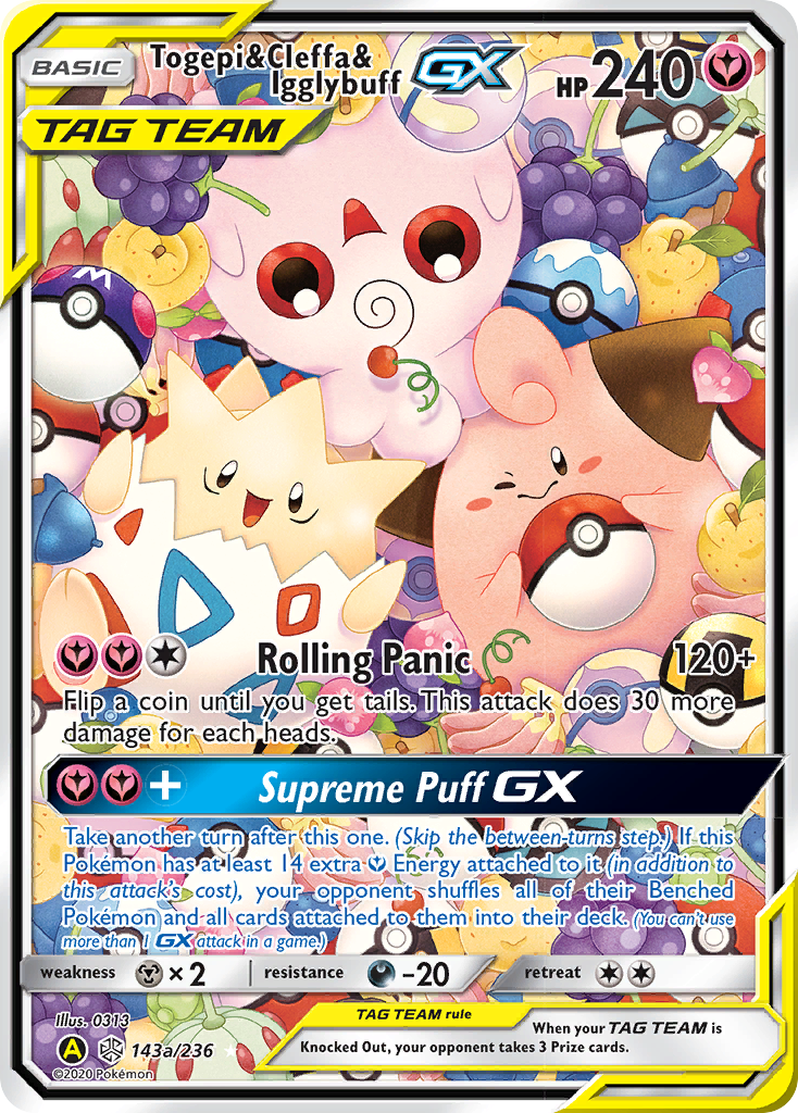 Togepi & Cleffa & Igglybuff-GX 143a/236 Rare Ultra | Cosmic Eclipse | Pokemon Card