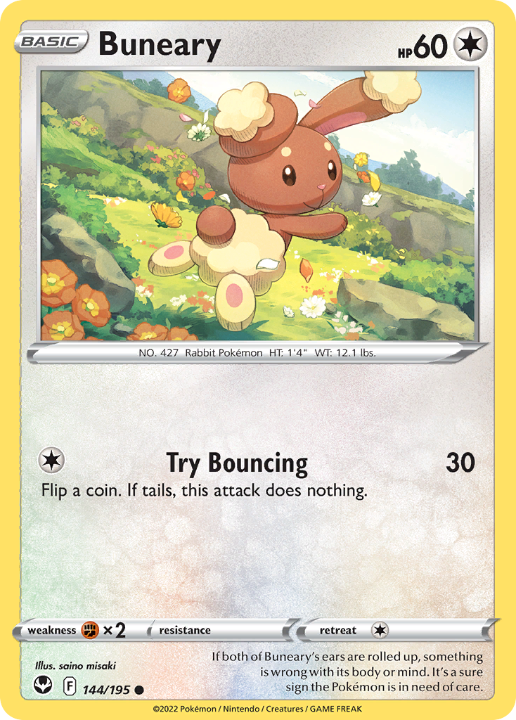 bunny pokemon card Love lv 200 Fire / 60 / Basic Attack 1 Buy Buneary Common | Silver