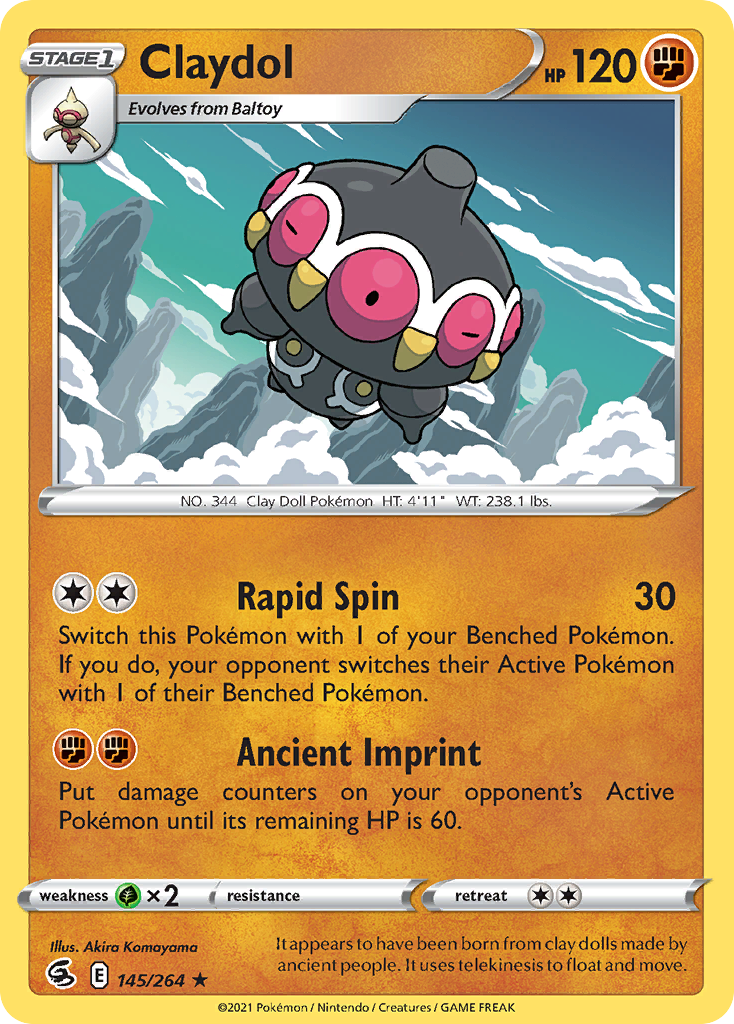 Claydol 145/264 Rare | Fusion Strike | Pokemon Card