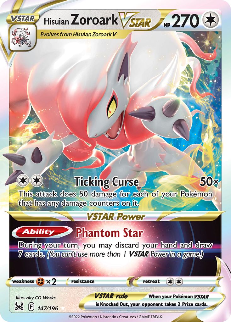 Hisuian Zoroark VSTAR 147/196 Rare Holo VSTAR | Lost Origin | Pokemon Card