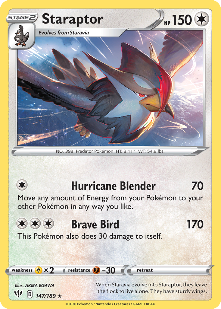Staraptor 147/189 Rare | Darkness Ablaze | Pokemon Card