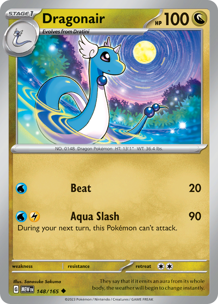 Dragonair 148/165 Uncommon | 151 | Pokemon Card