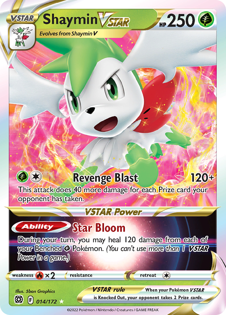 Shaymin VSTAR 14/172 Rare Holo VSTAR | Brilliant Stars | Pokemon Card