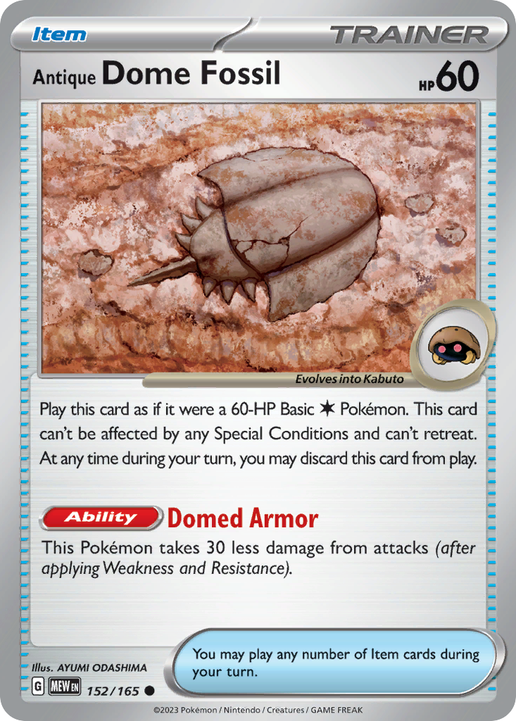 pokemon fossil card Buy Antique Dome Fossil | 151