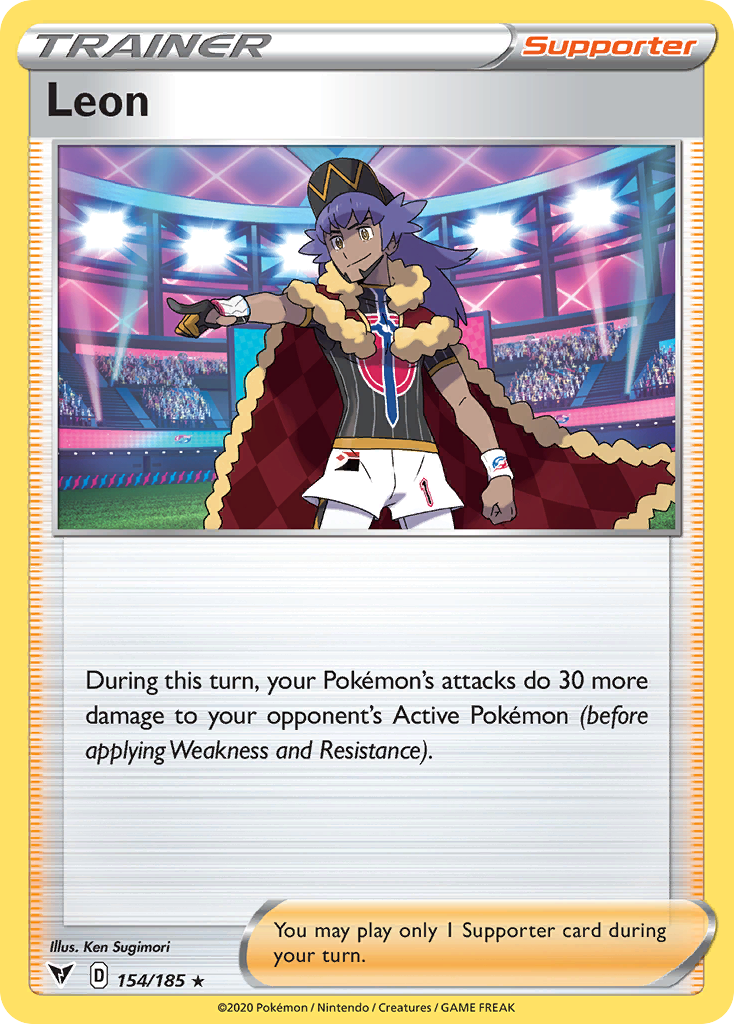 Leon 154/185 Rare Holo | Vivid Voltage | Pokemon Card