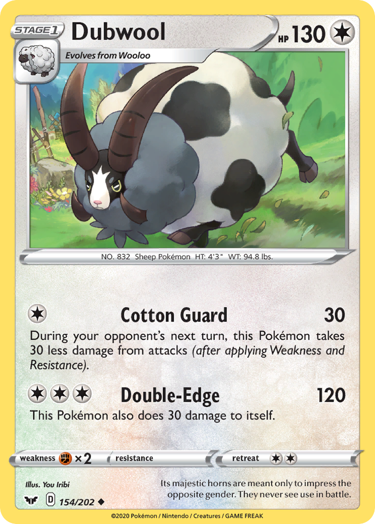 Dubwool 154/202 Uncommon | Sword & Shield | Pokemon Card
