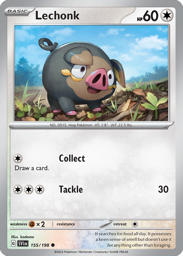 Lechonk 155/198 Common | Scarlet & Violet | Pokemon Card