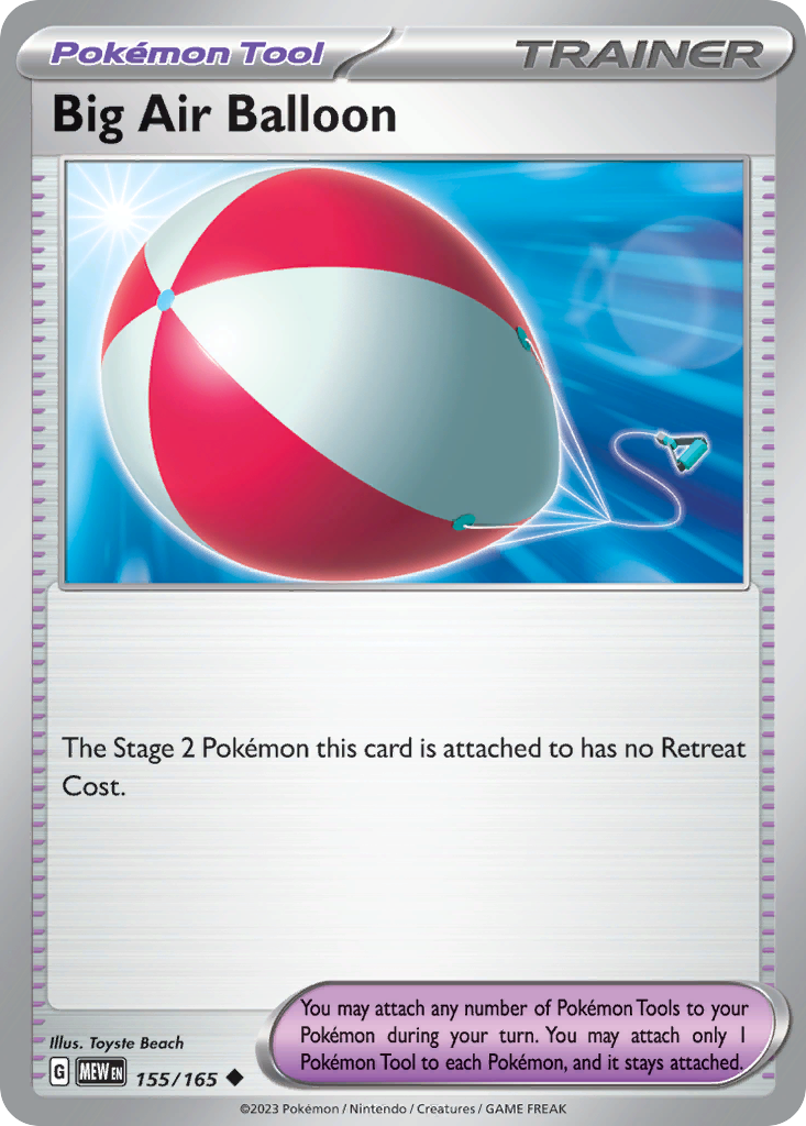 Carta Pokémon Big Air Balloon 155/165 - Juego 4X - Expansión 151 - Coleccionable