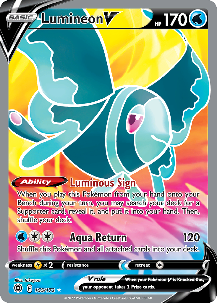 Lumineon V 155/172 Rare Ultra | Brilliant Stars | Pokemon Card