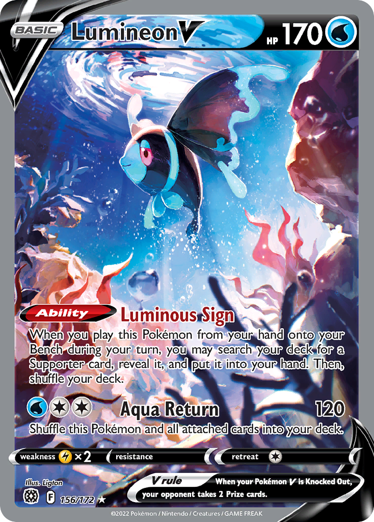 Lumineon V 156/172 Rare Ultra | Brilliant Stars | Pokemon Card