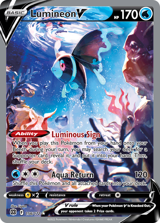 Lumineon V 156/172 Rare Ultra | Brilliant Stars | Pokemon Card