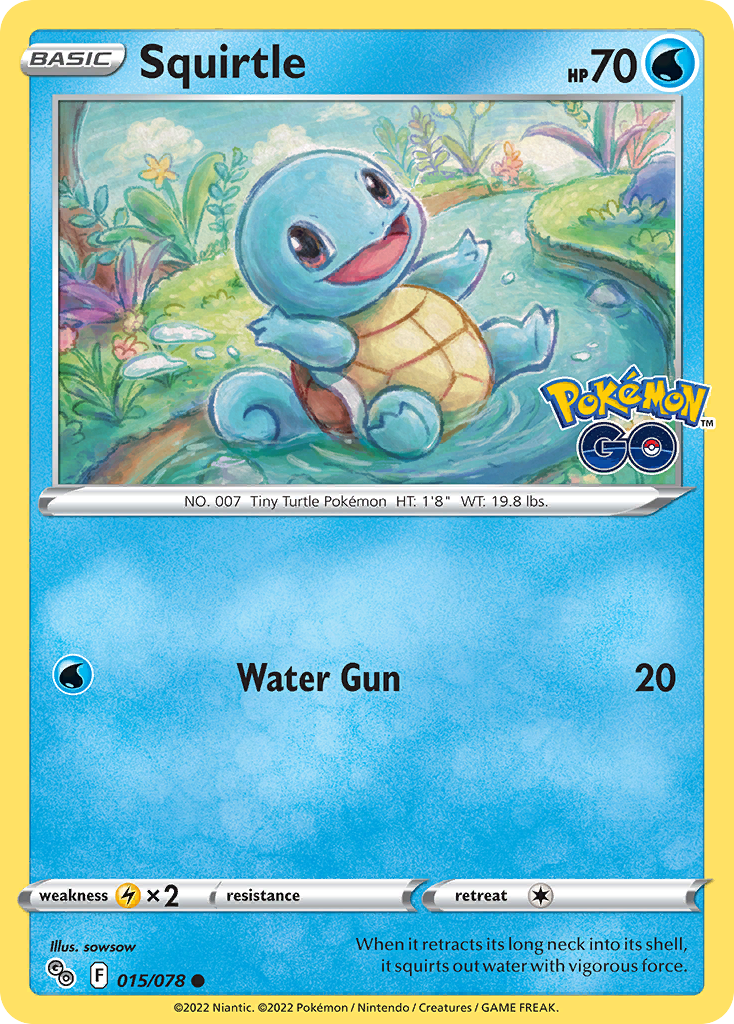 Squirtle 15/78 Common | Pokémon GO | Pokemon Card