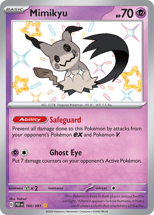 Mimikyu 160/91 Shiny Rare | Paldean Fates | Pokemon Card