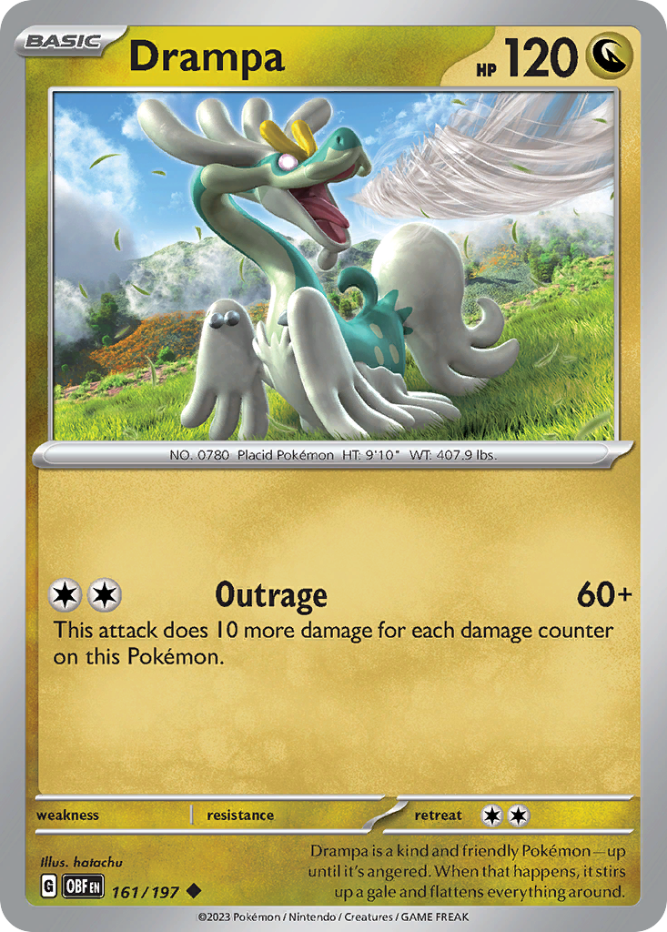 drampa holographic card Pokemon - Drampa 138/162 - Reverse Holo Rare - Temporal Forces - NM/M