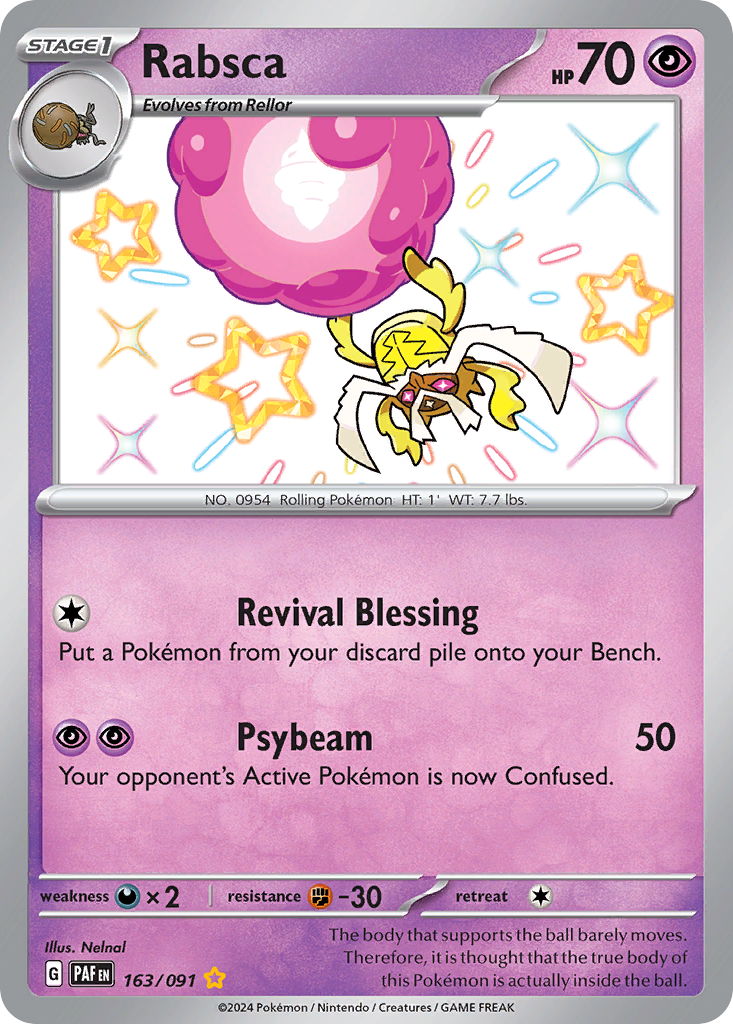 Rabsca 163/91 Shiny Rare | Paldean Fates | Pokemon Card