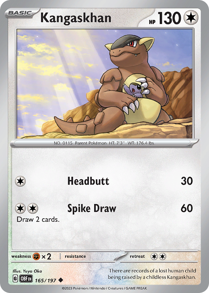 ポケモン - Kanan Kangaskhan 165/197 Uncommon | Obsidian Flames | Pokemon Card