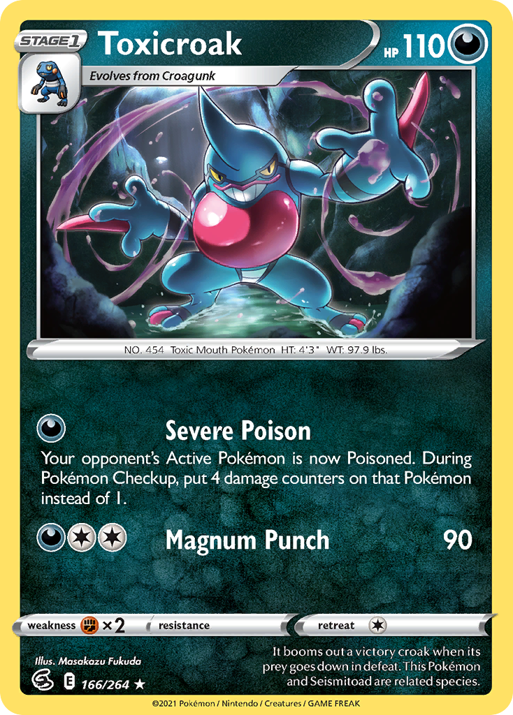 Toxicroak 166/264 Rare | Fusion Strike | Pokemon Card – Brickheads