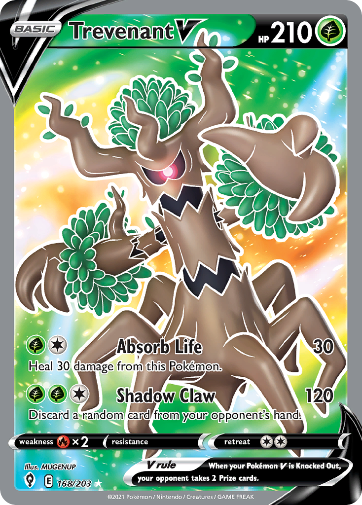 Trevenant V 168/203 Rare Ultra | Evolving Skies | Pokemon Card