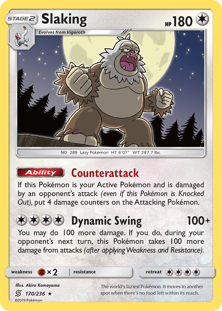 Slaking 170/236 Rare Holo | Unified Minds | Pokemon Card