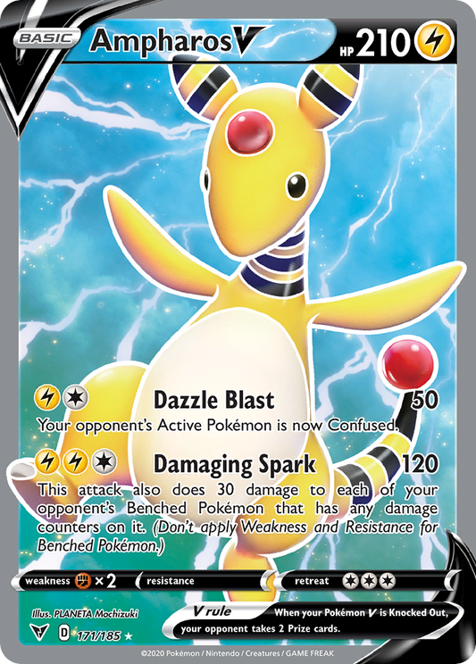 Ampharos V 171/185 Rare Ultra | Vivid Voltage | Pokemon Card